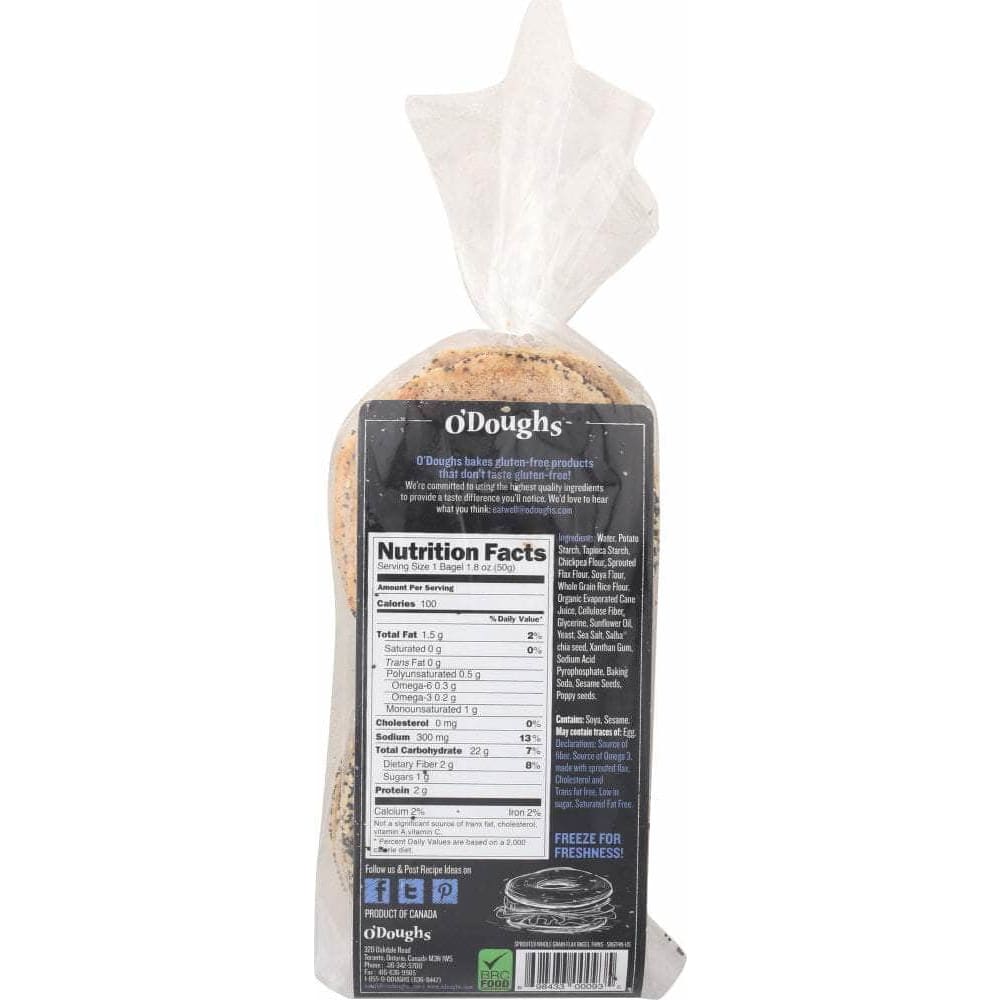 Odoughs Odough's Sprouted Whole Grain Flax Bagel Thins, 10.6 oz