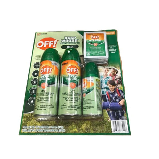 Off! Deep Woods Dry Insect Repellent - Bug Spray 3 Pack & Towelettes - ShelHealth.Com
