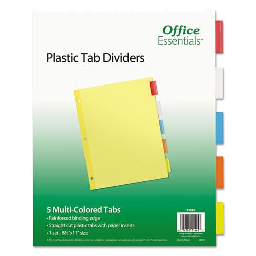Office Essentials Plastic Insertable Dividers 8-tab 11 X 8.5 Clear Tabs 1 Set - School Supplies - Office Essentials™