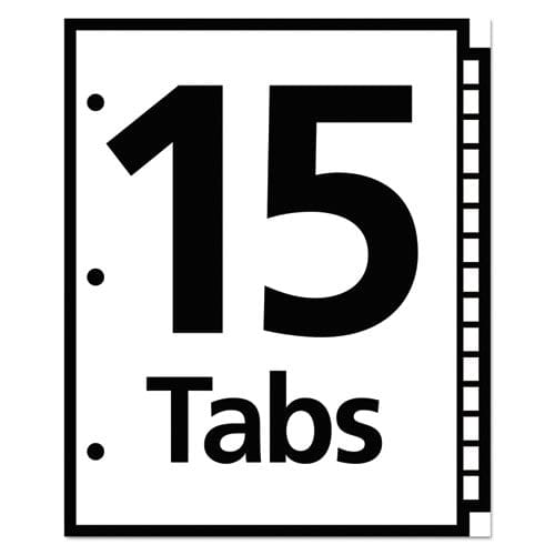 Office Essentials Table ’n Tabs Dividers 15-tab 1 To 15 11 X 8.5 White Assorted Tabs 1 Set - Office - Office Essentials™