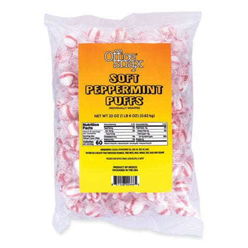 Office Snax Candy Assortments Soft Peppermint Puffs 22 Oz Bag - Food Service - Office Snax®