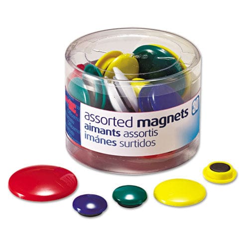 Officemate Assorted Magnets Circles Assorted Sizes And Colors 30/tub - School Supplies - Officemate