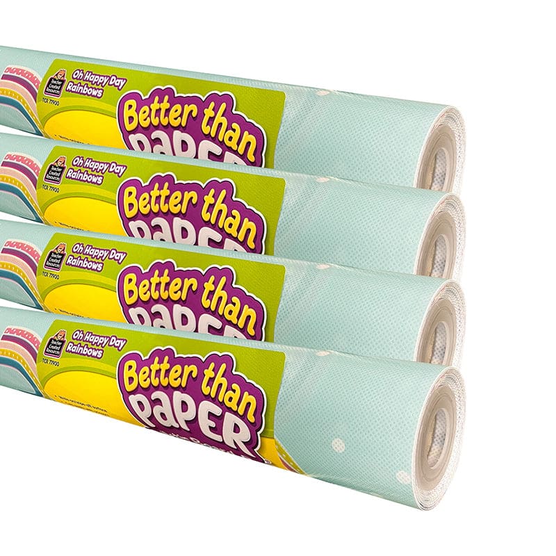 Oh Happy Day Rainbows 4/Ct Bb Roll Better Than Paper - Bulletin Board & Kraft Rolls - Teacher Created Resources