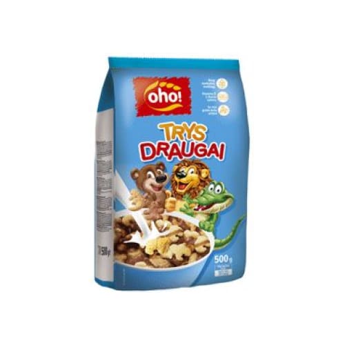 OHO! (TRYS DRAUGAI) Sweet Cacao Caramel Flavors Cereals 17.64 oz. (500 g.) - oho!