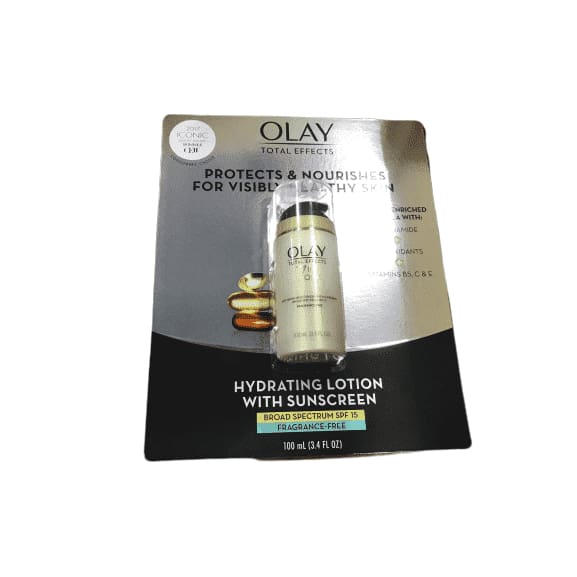 Olay Total Effects Anti-Aging Face Moisturizer with SPF 15, Fragrance-Free 3.4 fl oz - ShelHealth.Com