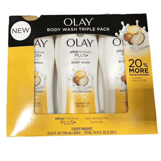 Olay Ultra Moisture Plus Body Wash With Shea Butter, 23.6 Fl Oz X 3 Pack - Total 71 Fl Oz - ShelHealth.Com