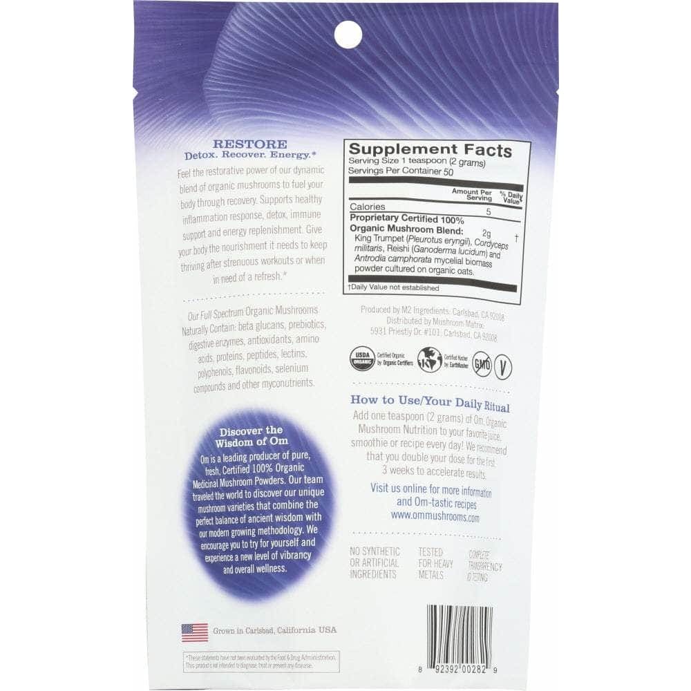 OM ORGANIC MUSHROOM NUTRITION Om Organic Mushroom Nutrition Critical Care Matrix, 100 Gm