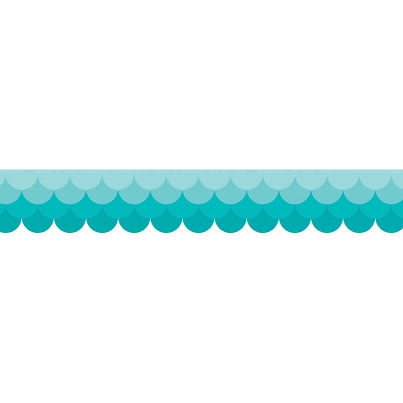 Ombre Turquoise Scallops Border Ez Border (Pack of 8) - Border/Trimmer - Creative Teaching Press