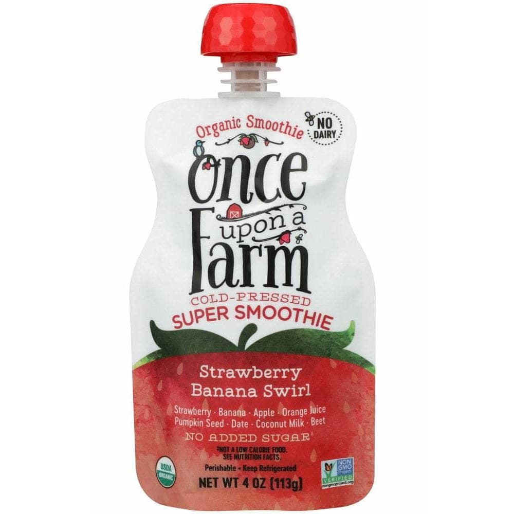Once Upon A Farm Once Upon A Farm Strawberry Banana Swirl Super Smoothie, 4 oz