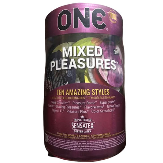 ONE Mixed Pleasures Condoms, 100 Count - ShelHealth.Com