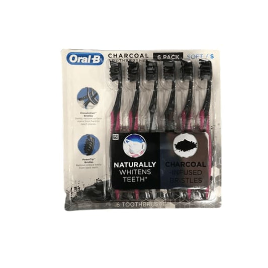 Oral-B Charcoal Tooth Brushes, SOFT/MEDIUM, 6-Pack - ShelHealth.Com