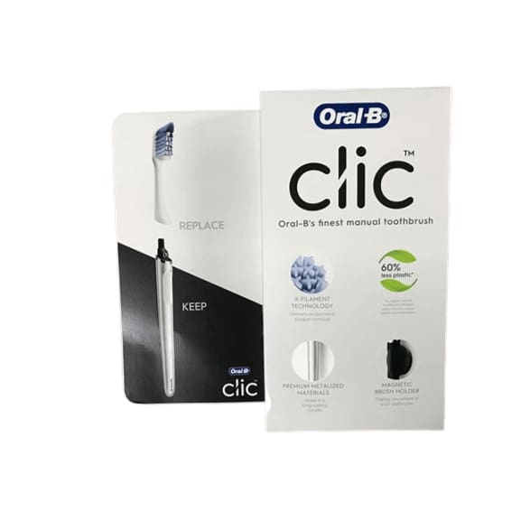 Oral-B clic Manual ToothBrush (4 Heads & 2 Holders) - ShelHealth.Com