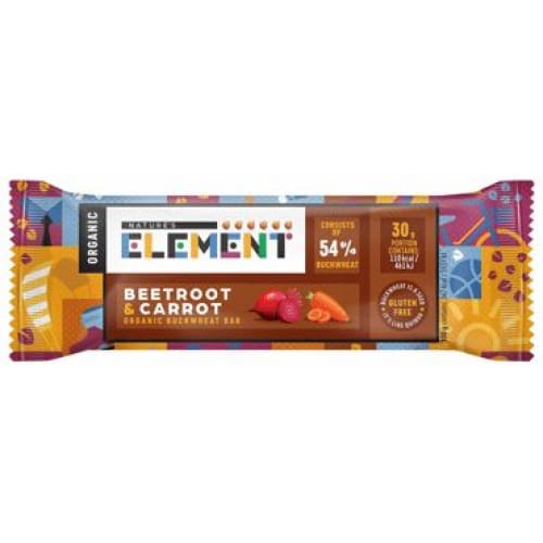 Oranic Nature’s Element Beetroot & Carrot Buckwheat Bar 1.05 oz (30 g) - ORGANIC NATURE’S ELEMENT