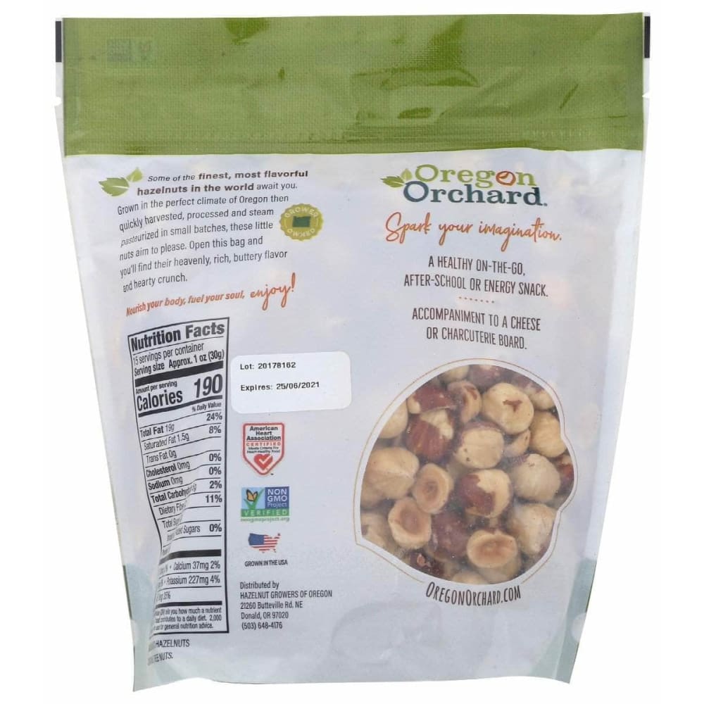 OREGON ORCHARD Oregon Orchard Hazelnuts Roasted Whole, 16 Oz