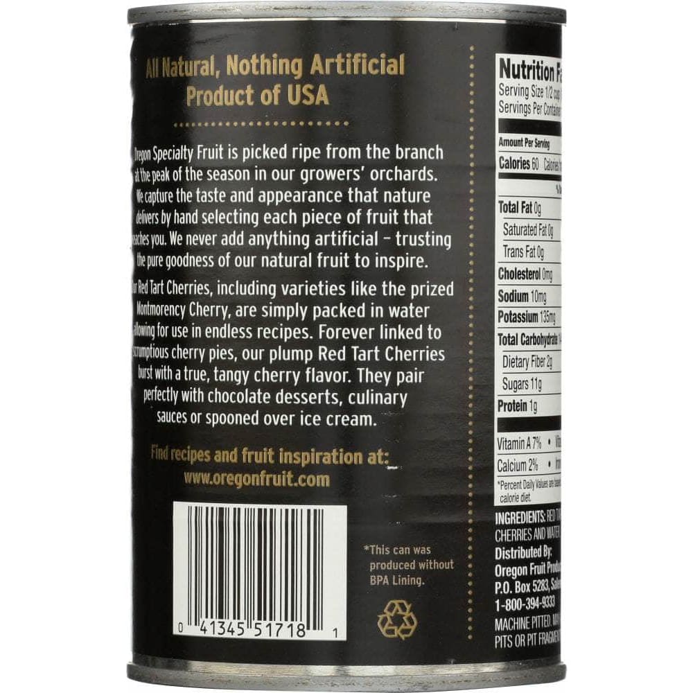 Oregon Specialty Fruit Oregon Red Tart Cherries In Water, 14.5 oz