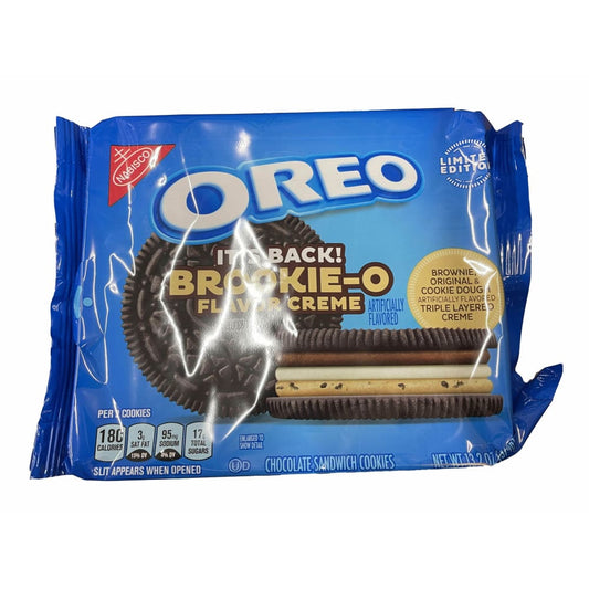 Oreo OREO Brookie-O Brownie, Original & Cookie Dough Creme Chocolate Sandwich Cookies, Limited Edition, 13.2 oz