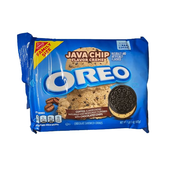 OREO Java Chip Flavored Creme Chocolate Sandwich Cookies, Family Size ...