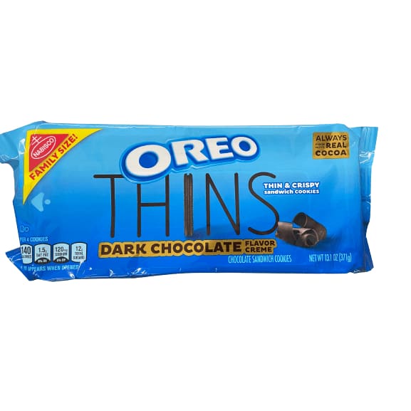 OREO OREO Thins Chocolate Sandwich Cookies, Family Size, 13.1 oz