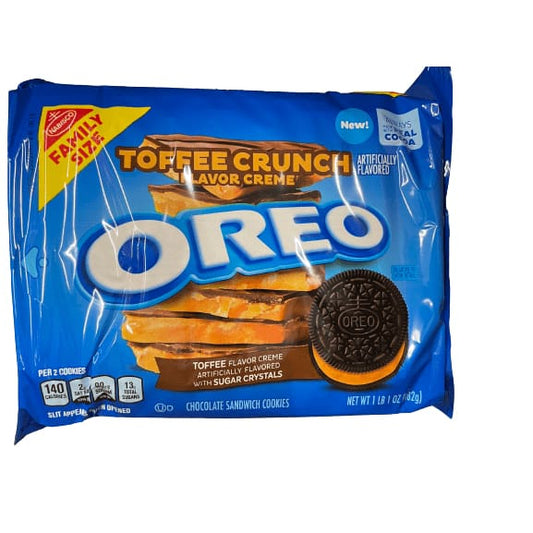 OREO OREO Toffee Crunch Creme with Sugar Crystals Chocolate Sandwich Cookies, Family Size, 17 oz