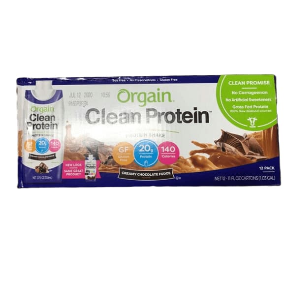 Orgain Clean Protein Grass Fed Chocolate Protein Shake, 12 pk./11 oz. - ShelHealth.Com