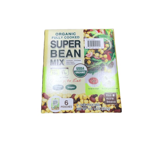 Organic Fully Cooked Super Bean Mix (6-5 oz Pouch) - ShelHealth.Com