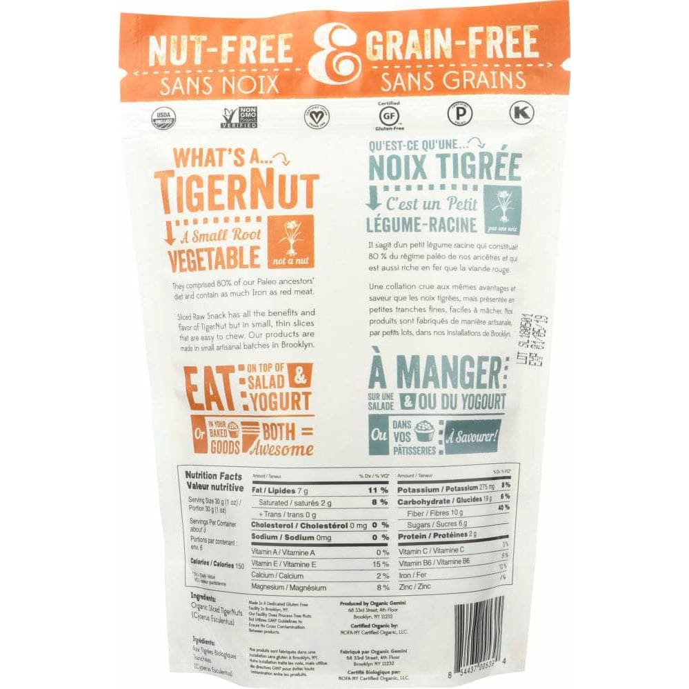 Organic Gemini Organic Gemini Tiger Nut Raw Snack, 6 oz