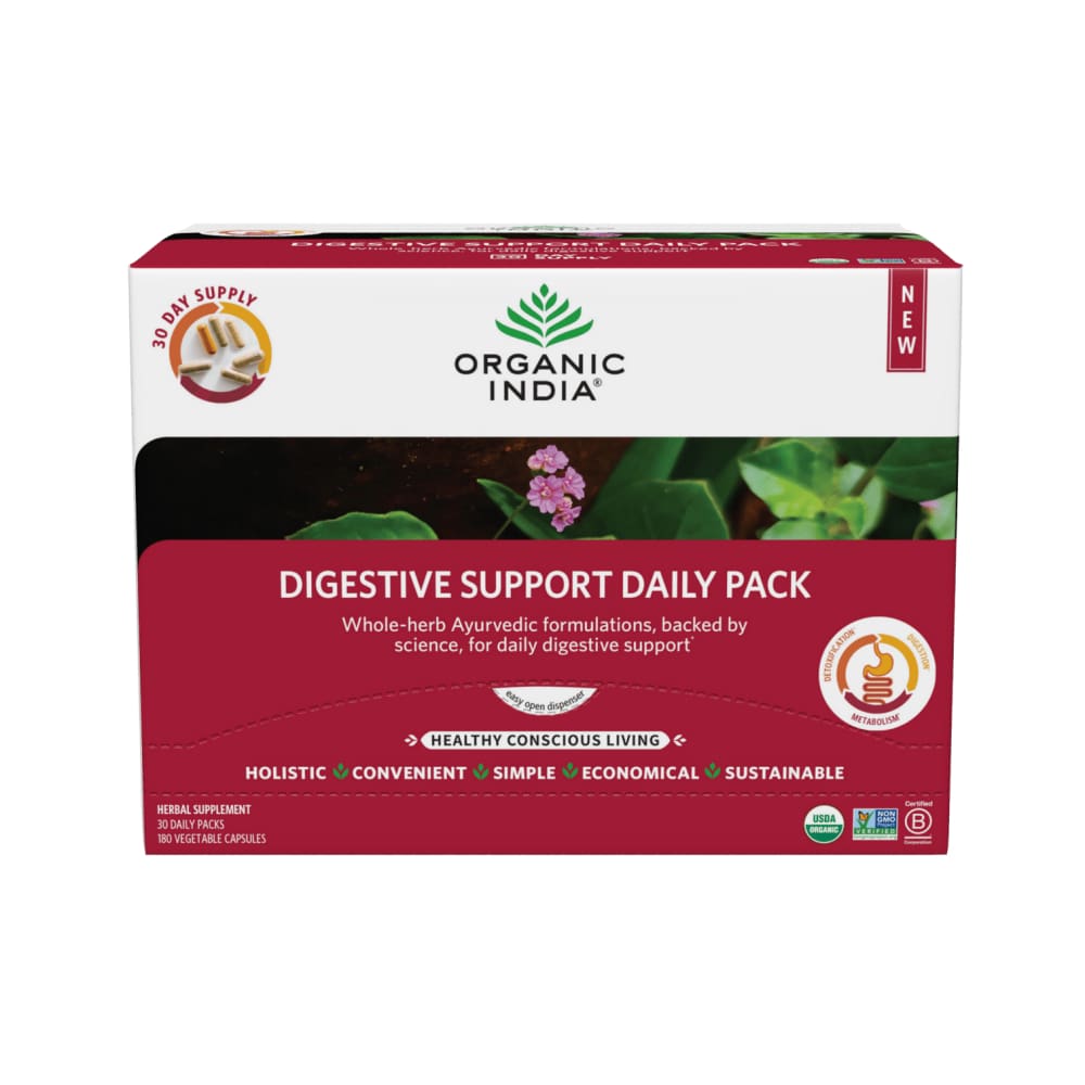 ORGANIC INDIA Vitamins & Supplements > Digestive Supplements ORGANIC INDIA Digestive Daily Pack, 180 cp