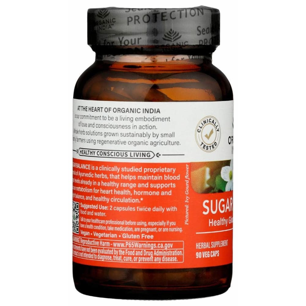 ORGANIC INDIA New ORGANIC INDIA: Sugar Balance Healthy Glucose Metabolism, 90 cp