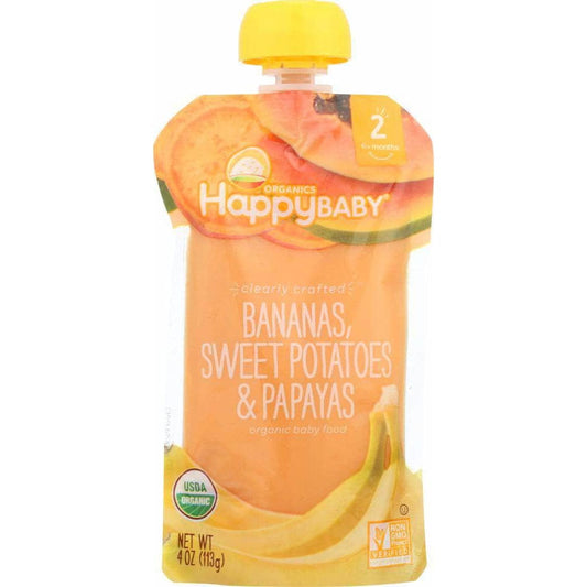 HAPPY BABY Organics Happy Baby Stage 2 Bananas, Sweet Potatoes & Papayas, 4 Oz