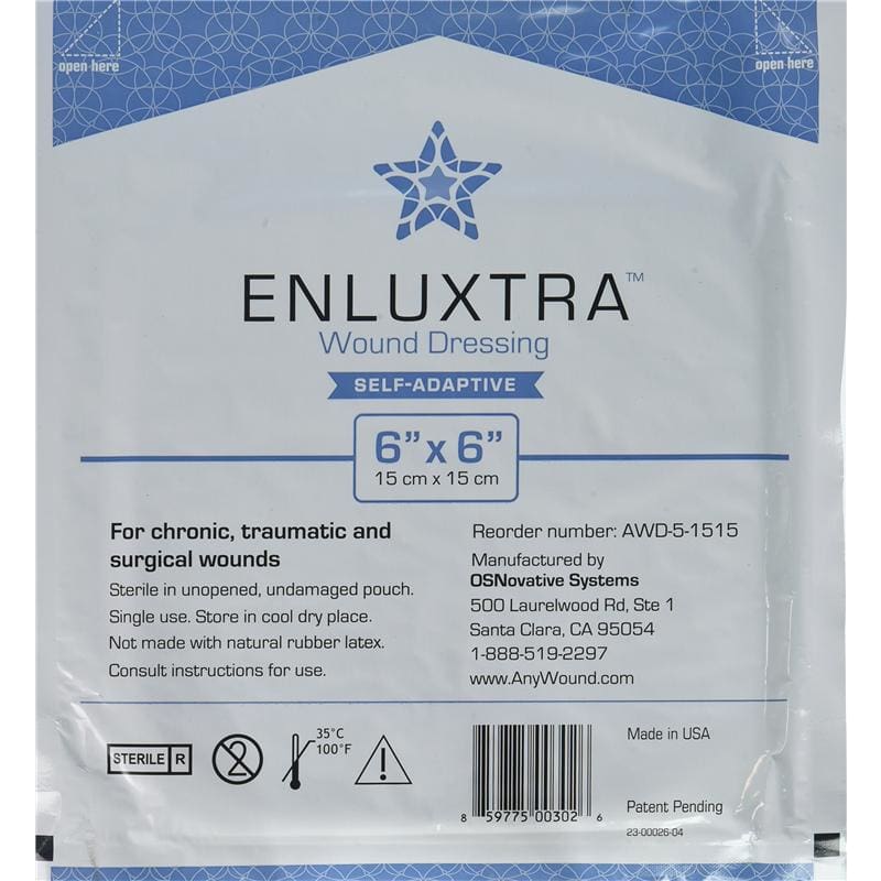 OSNovative Systems Enluxtra Wound Dressing 6 X 6, Box of 5 | ShelHealth