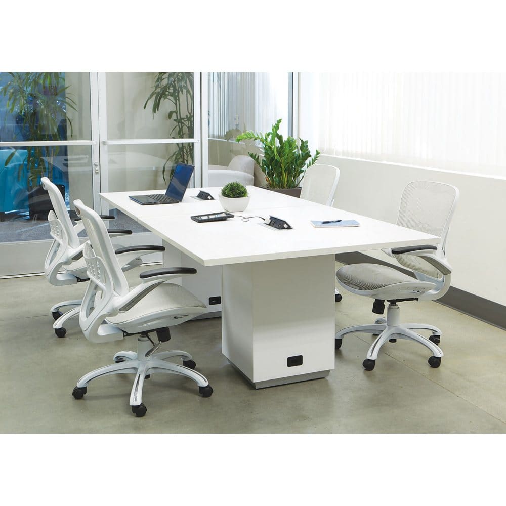 OSP Home Furnishings Riley Office Chair with White Mesh Seat and Back - Office Chairs - OSP