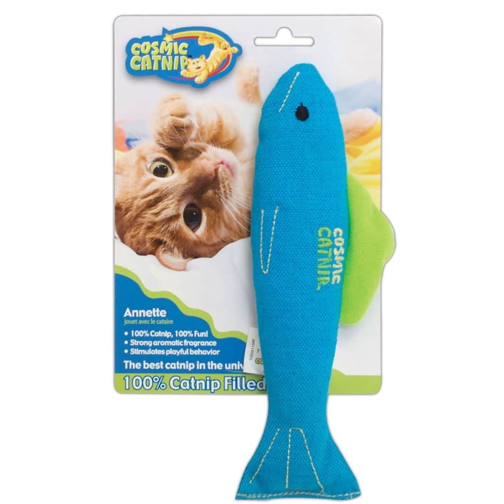 OurPets 100% Catnip Filled Fish ’Annette’ Cat Toy Blue - Pet Supplies - OurPets