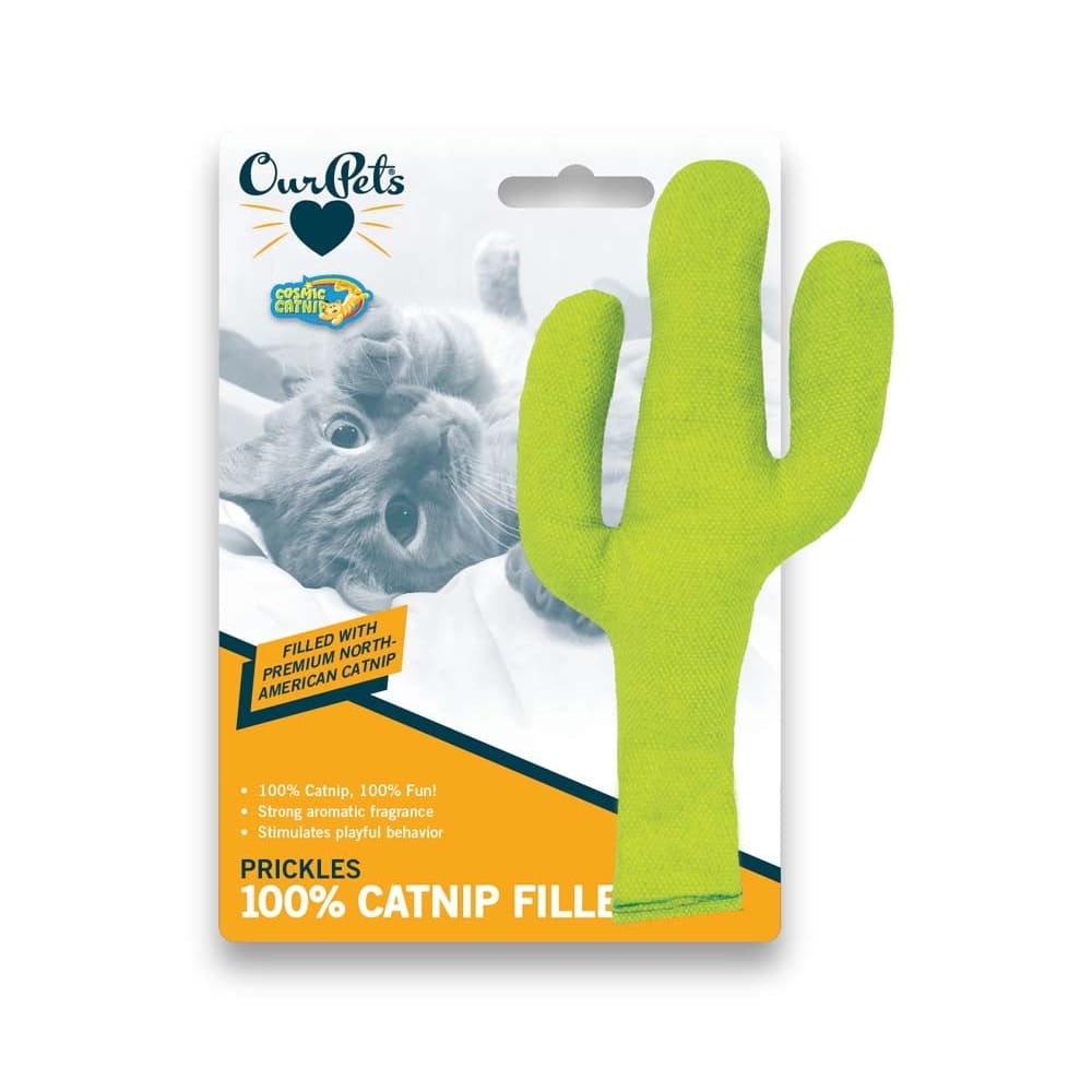 OurPets Cosmic Prickles Cactus Catnip Toy Green - Pet Supplies - OurPets