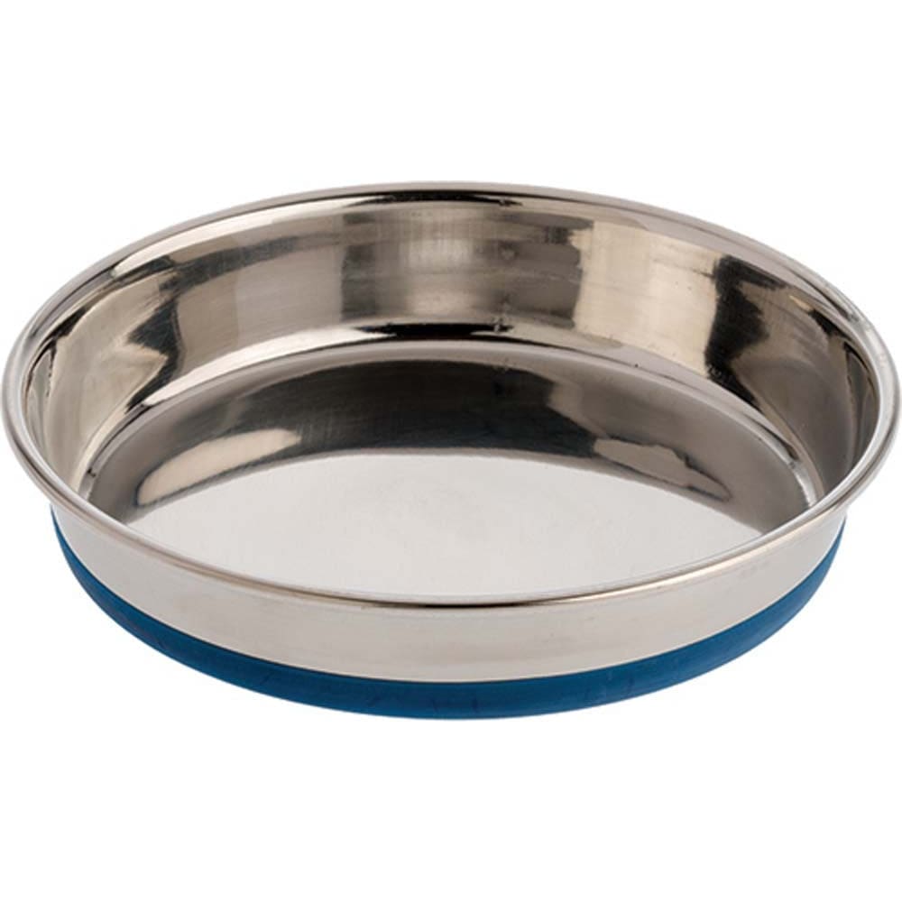 OurPets Premium Rubber Bonded Stainless Steel Cat Bowl Silver 16 oz - Pet Supplies - OurPets
