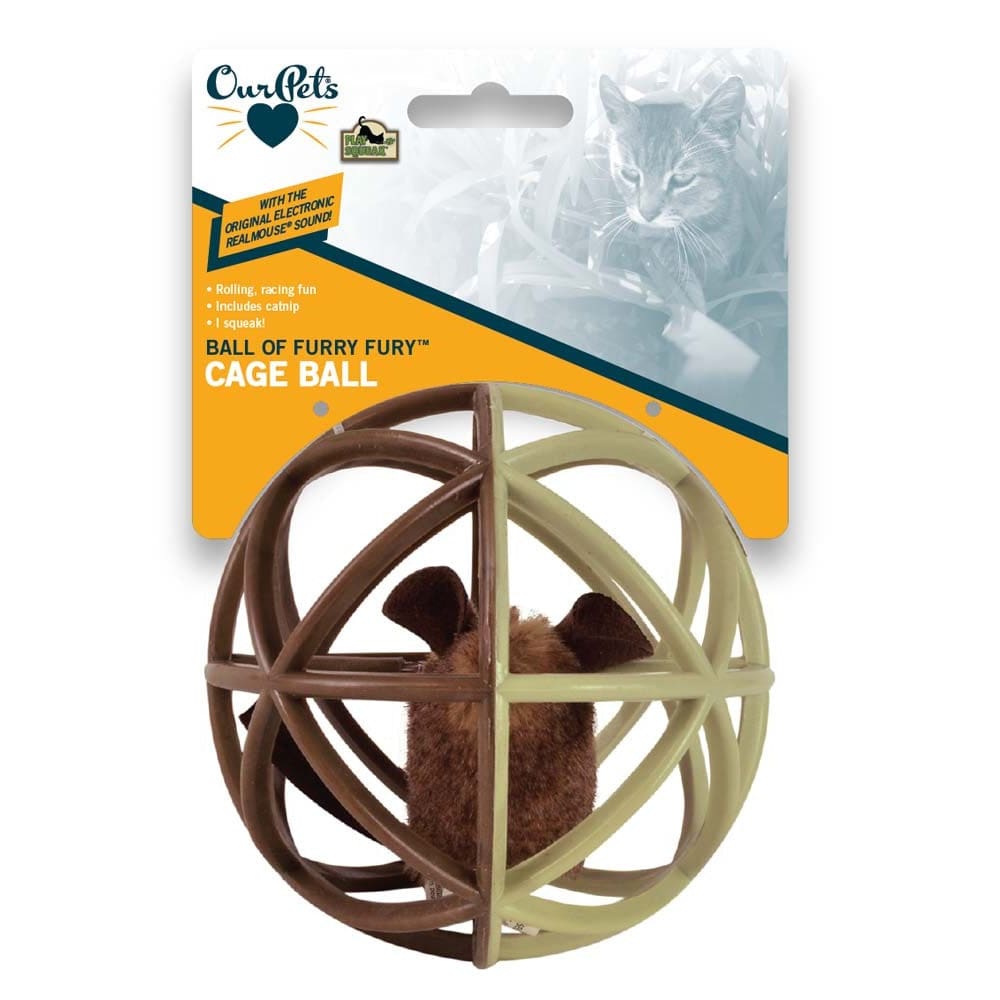 OurPets Trapped Mouse Ball of Furry Fury Catnip Toy Coffee/Beige - Pet Supplies - OurPets