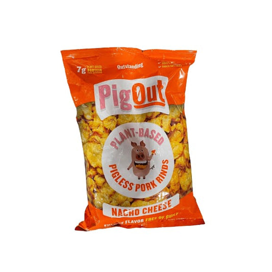 Outstanding Foods Outstanding Foods Nacho Cheese PigOut Pigless Pork Rinds Plant-Based Snacks, 12 oz.