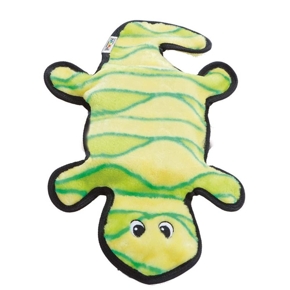 Outward Hound Invincibles Dog Toy Gecko 4 Squeakers Yellow/Green Large - Pet Supplies - Outward Hound