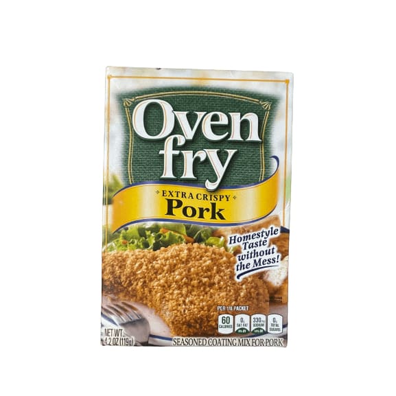 Kraft Oven Fry Oven Fry Extra Crispy Seasoned Coating Mix for Pork, 4.2 oz Box