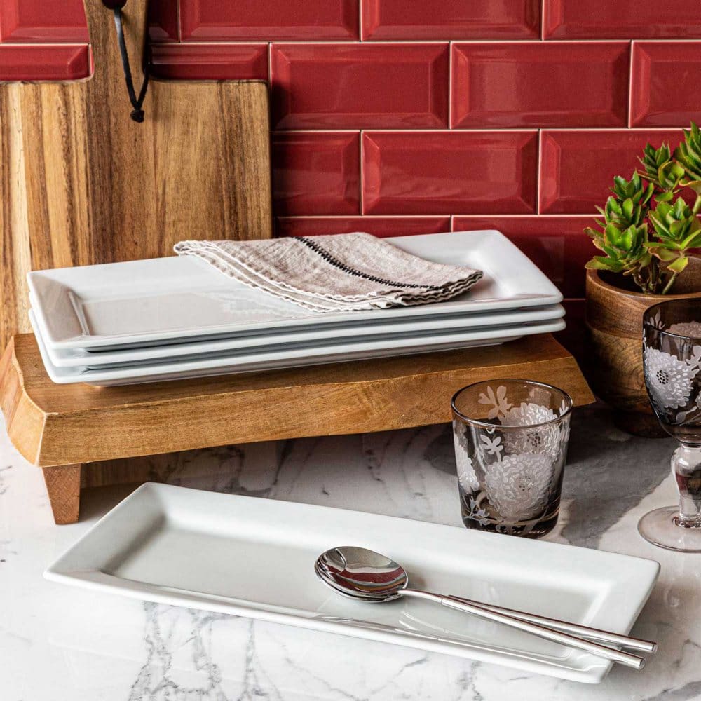 Over and Back 4 Piece Porcelain Rectangular Platter Set - Serveware - Over and Back