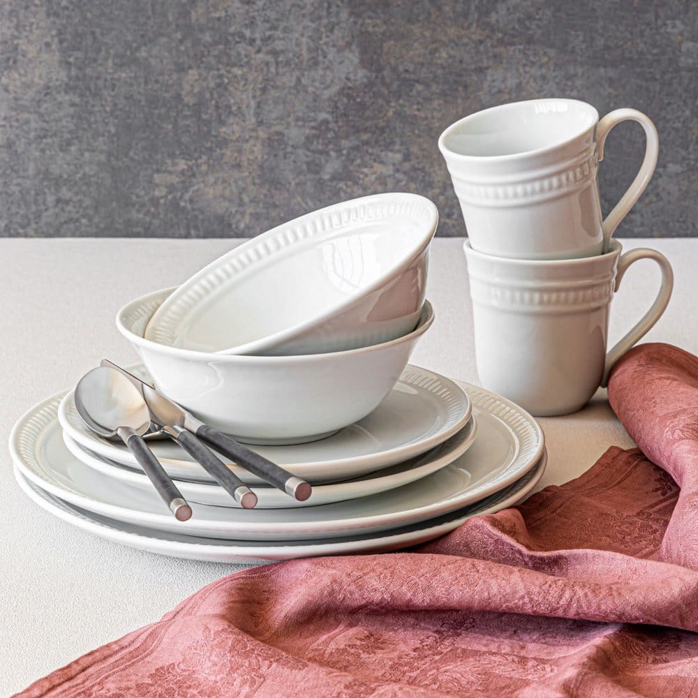 Overandback 32-Piece Embossed Dinnerware Set - Dinnerware - Overandback