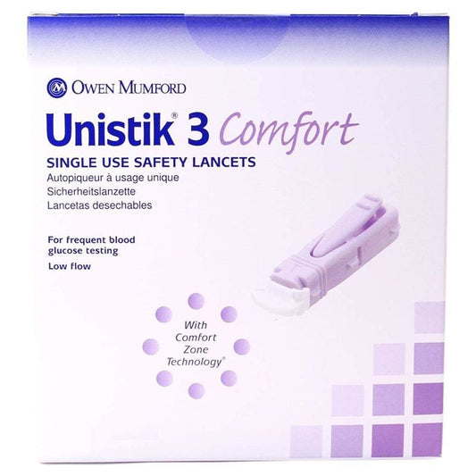 Owen Mumford Unistik 3 Comfort Safety Lancet Singl Box of 200 - Diagnostics >> Lancets - Owen Mumford