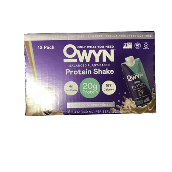 Owyn Balanced Plant-Based Protein Shake, Cookies & Creamless, 12 x 11.14 fl oz. - ShelHealth.Com