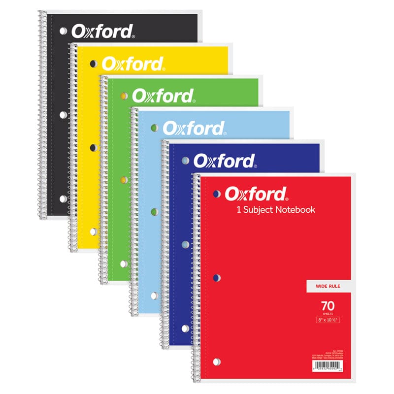 Oxford 1 Subject Notebook 70 Sheets Wide Rule (Pack of 12) - Note Books & Pads - Tops Products