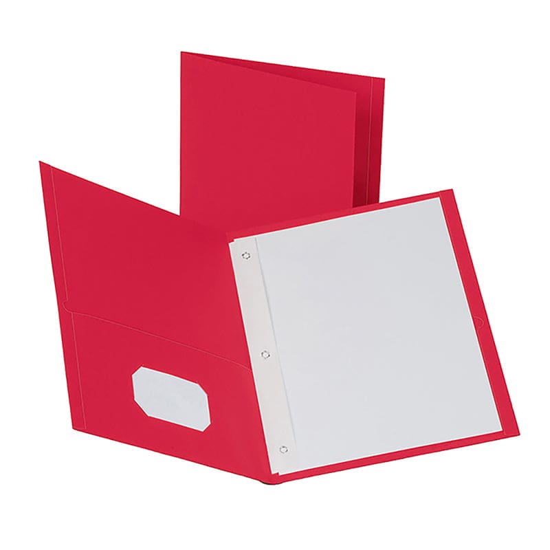 Oxford 25Ct Red Twin Pocket Folders With Fasteners - Folders - Tops Products