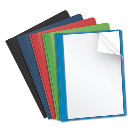 Oxford Clear Front Standard Grade Report Cover Three-prong Fastener 0.5 Capacity 8.5 X 11 Clear/assorted 25/box - School Supplies - Oxford™