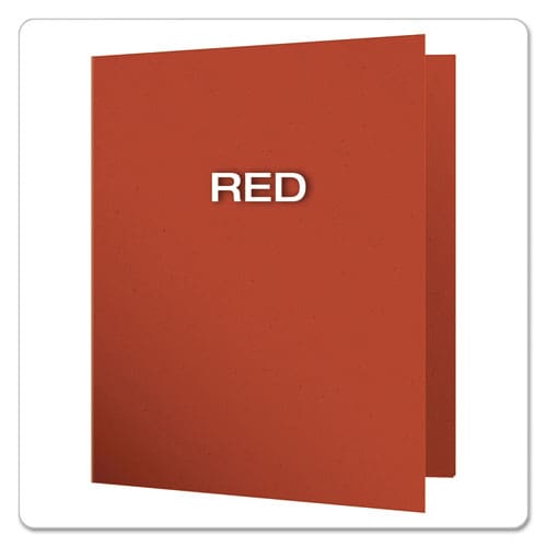 Oxford Earthwise By Oxford 100% Recycled Paper Twin-pocket Portfolio 100-sheet Capacity 11 X 8.5 Red 25/box - School Supplies - Oxford™