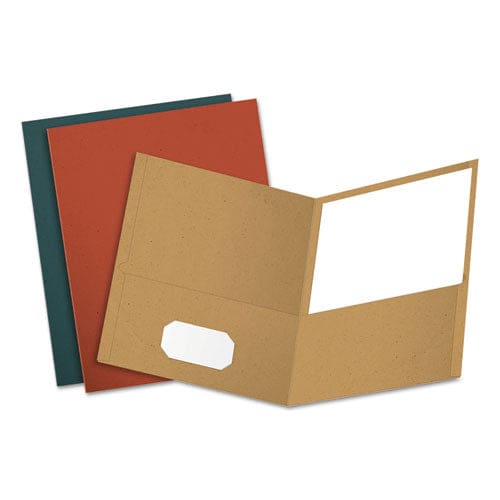 Oxford Earthwise By Oxford Recycled Paper Twin-pocket Portfolio 100-sheet Capacity 11 X 8.5 Assorted Colors 25/box - School Supplies -