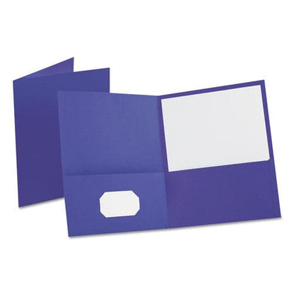Oxford Leatherette Two Pocket Portfolio 8.5 X 11 Purple/purple 10/pack - School Supplies - Oxford™