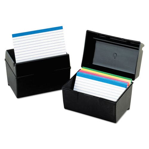 Oxford Plastic Index Card File Holds 300 3 X 5 Cards 5.63 X 3.63 X 3.63 Black - School Supplies - Oxford™