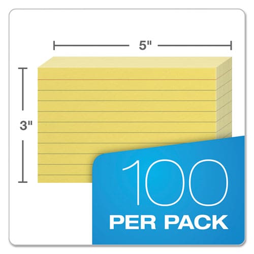 Oxford Ruled Index Cards 3 X 5 Canary 100/pack - School Supplies - Oxford™